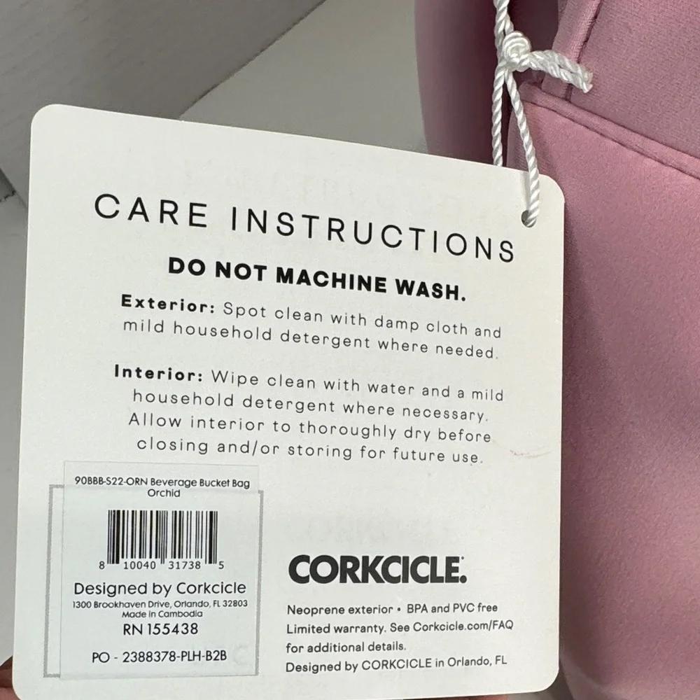 Corkcicle Beverage Bucket Cooler- Pink-New With Tags